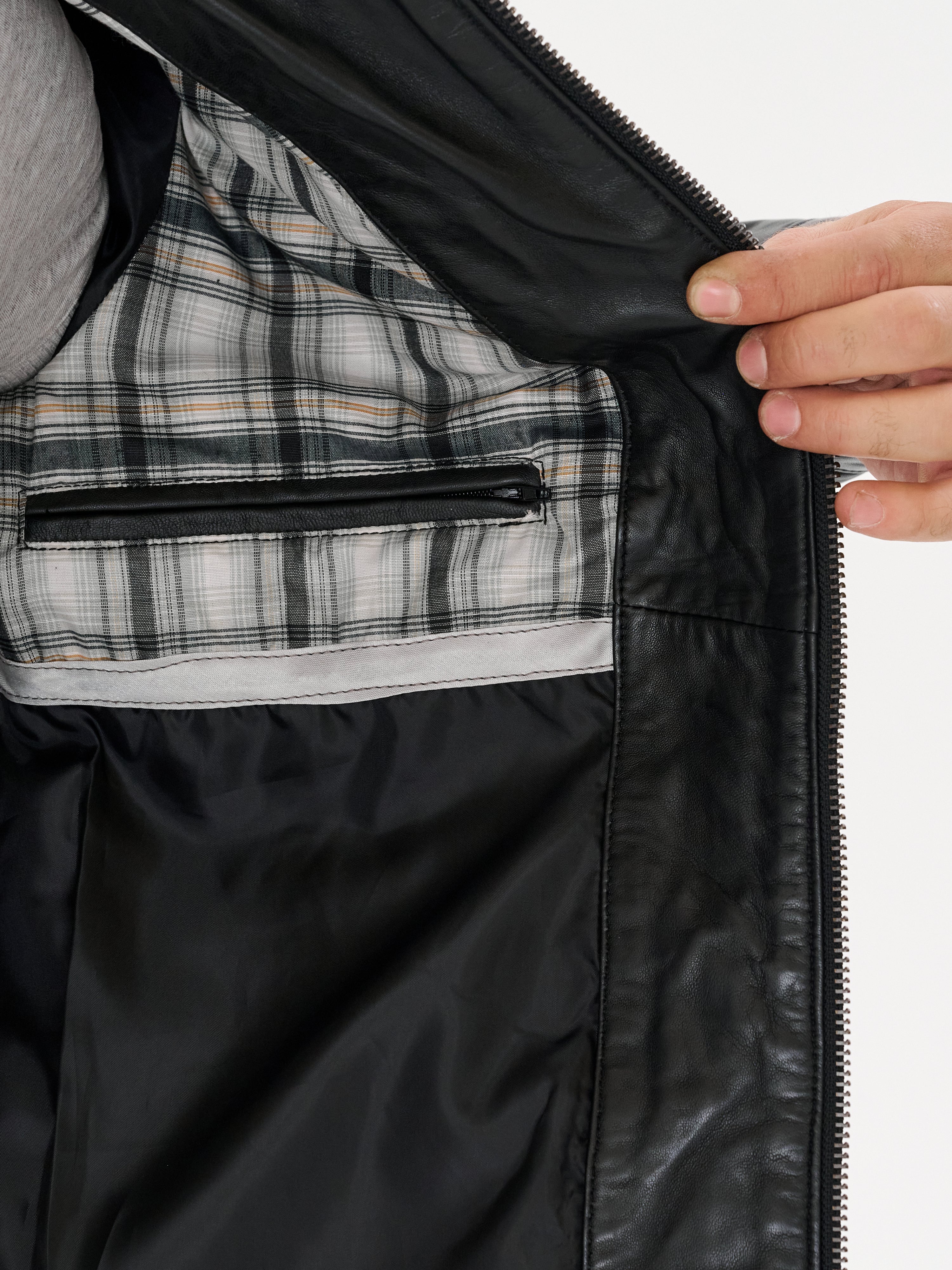 Men's Cafe Racer Black Leather Jacket