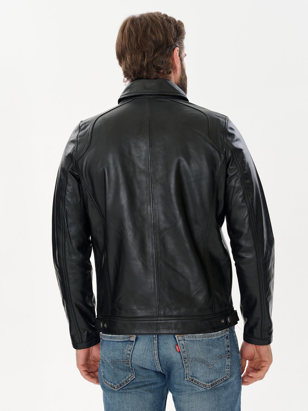 Men's Cafe Racer Black Leather Jacket