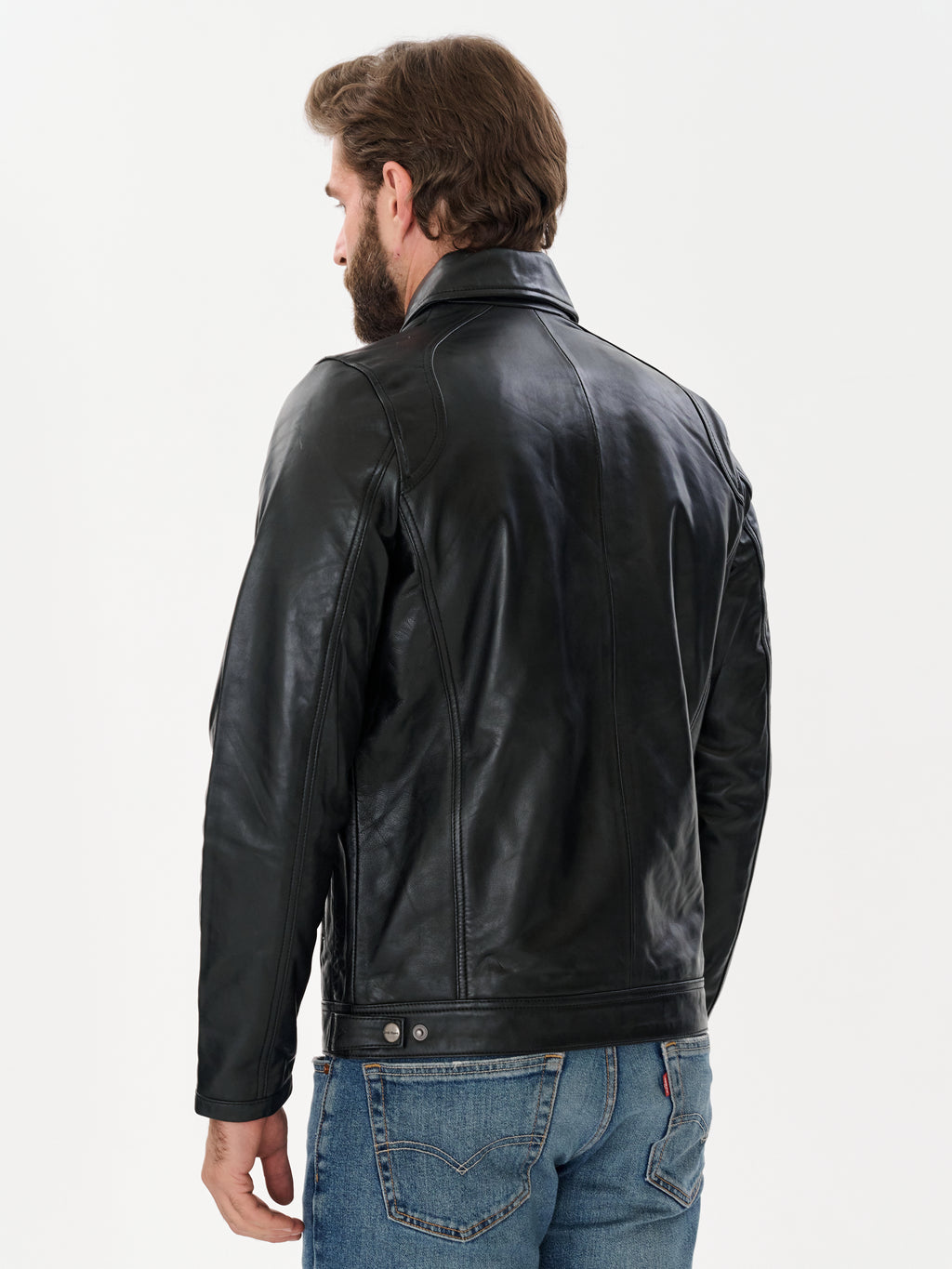 Men's Cafe Racer Black Leather Jacket