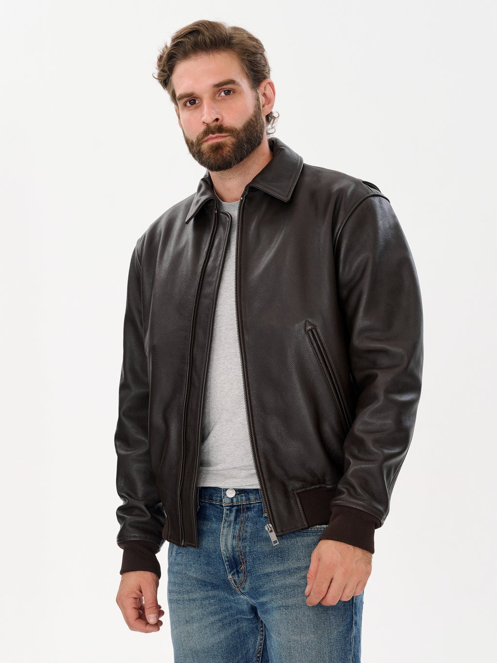 DM Legend brown leather jacket lifestyle photo-1