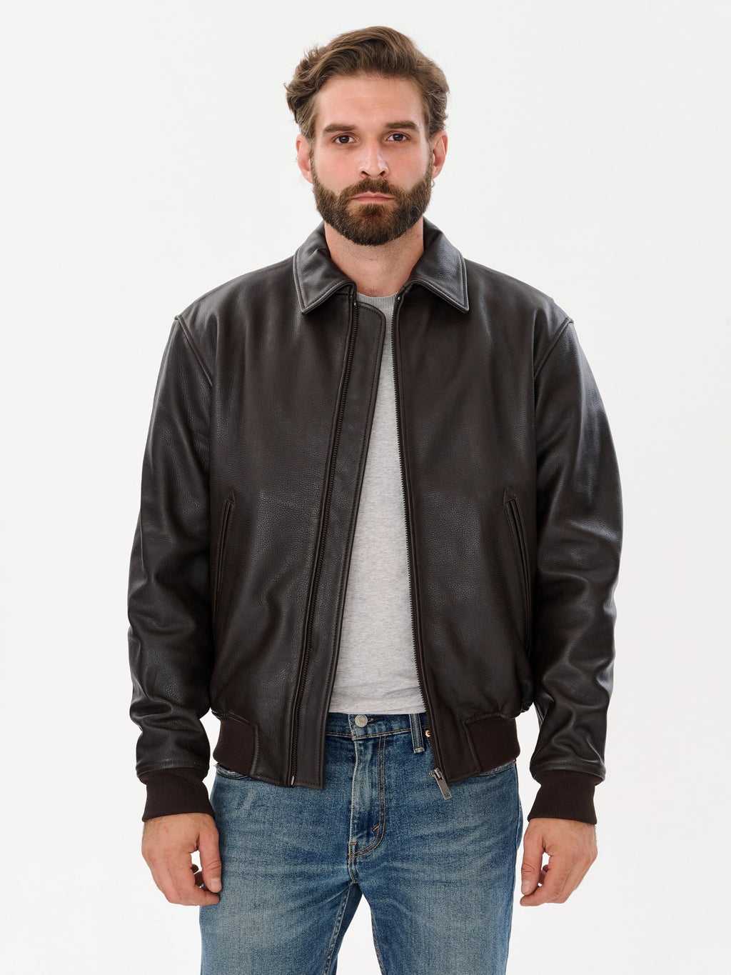 DM Legend brown leather jacket lifestyle photo