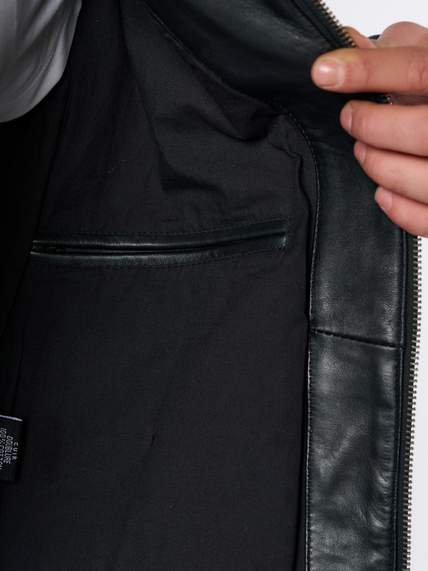 DM Legend moto jacket lining – black leather